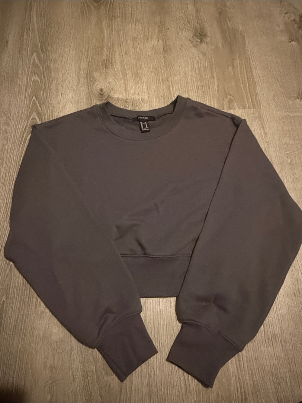 Forever 21 Charcoal Cropped Crewneck Sweater